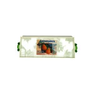 Vintage Embarcadero Santa Clara Pears Wood Glass Tray Green Handles Decor